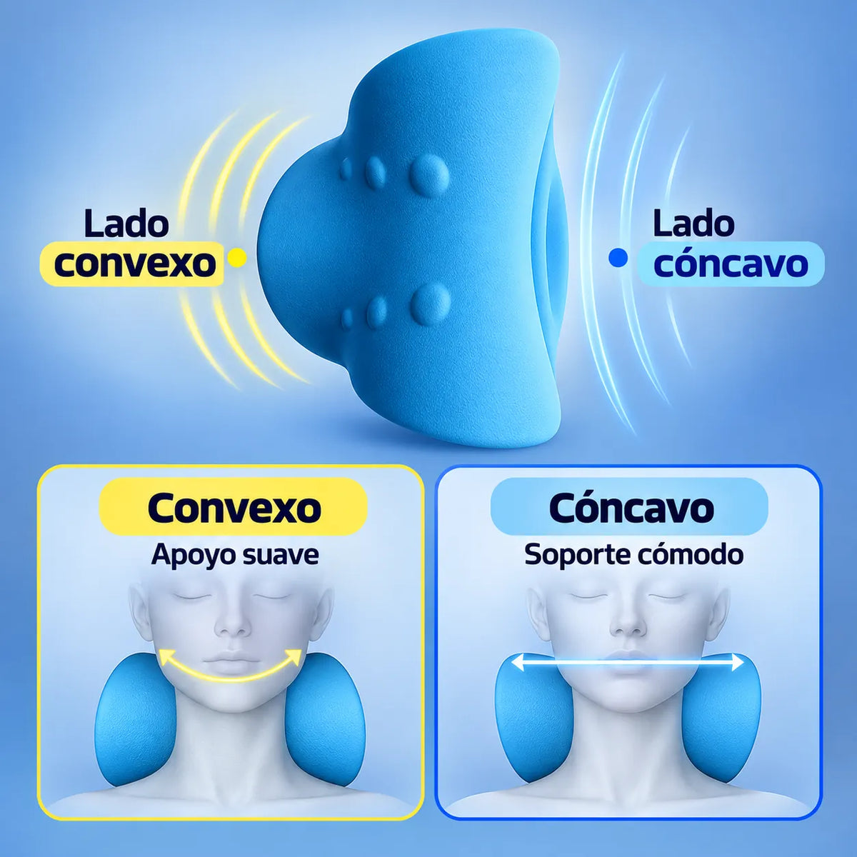 CerviRelax® – Descansa y relaja tu cuello después de un día largo | Azul + Funda para guardar