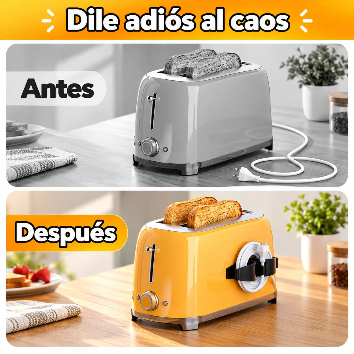 CableFix® Pack x3 – Organiza tus cables en segundos y despídete del desorden