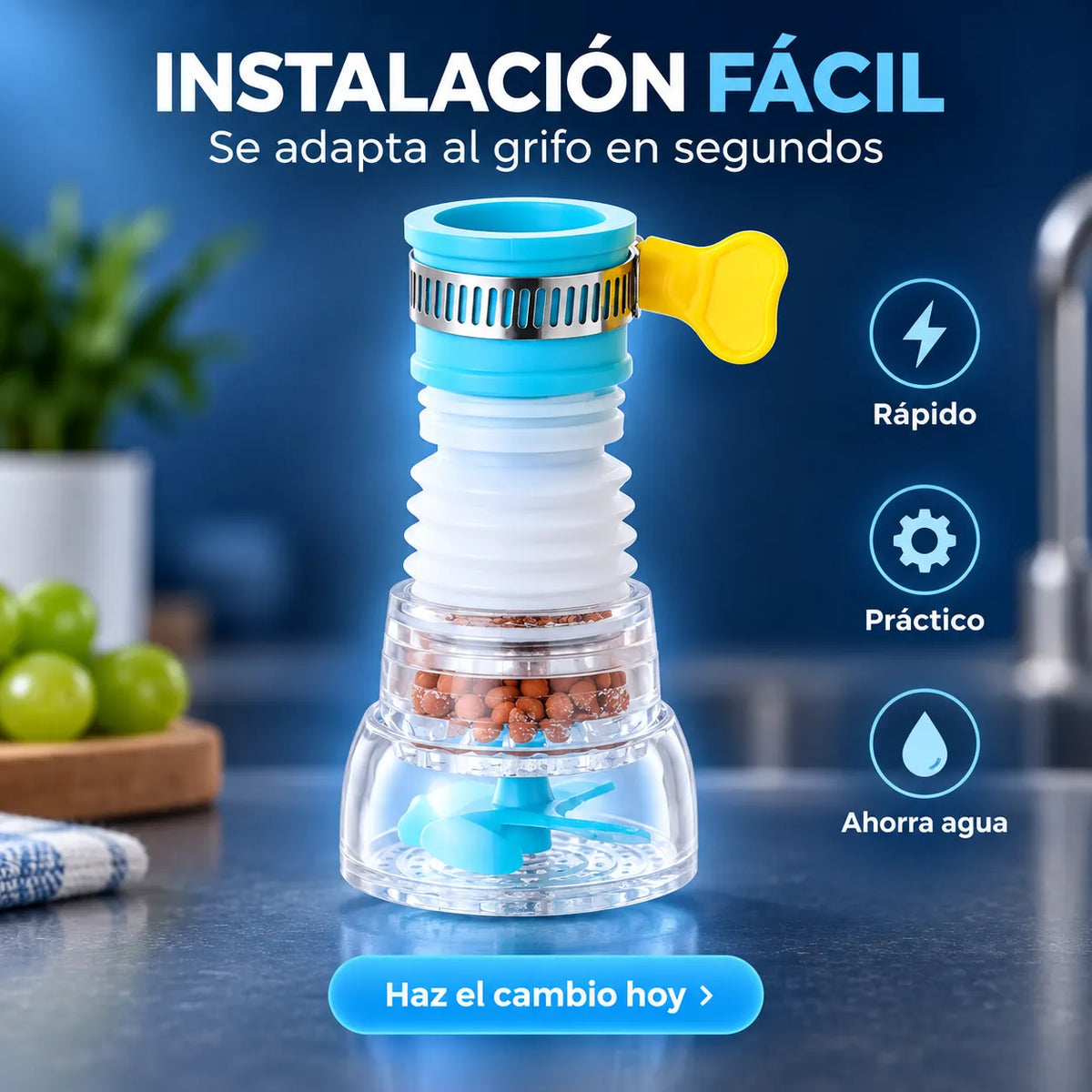 2 Pack AquaPure® – Filtra impurezas y mejora el agua directamente desde tu grifo