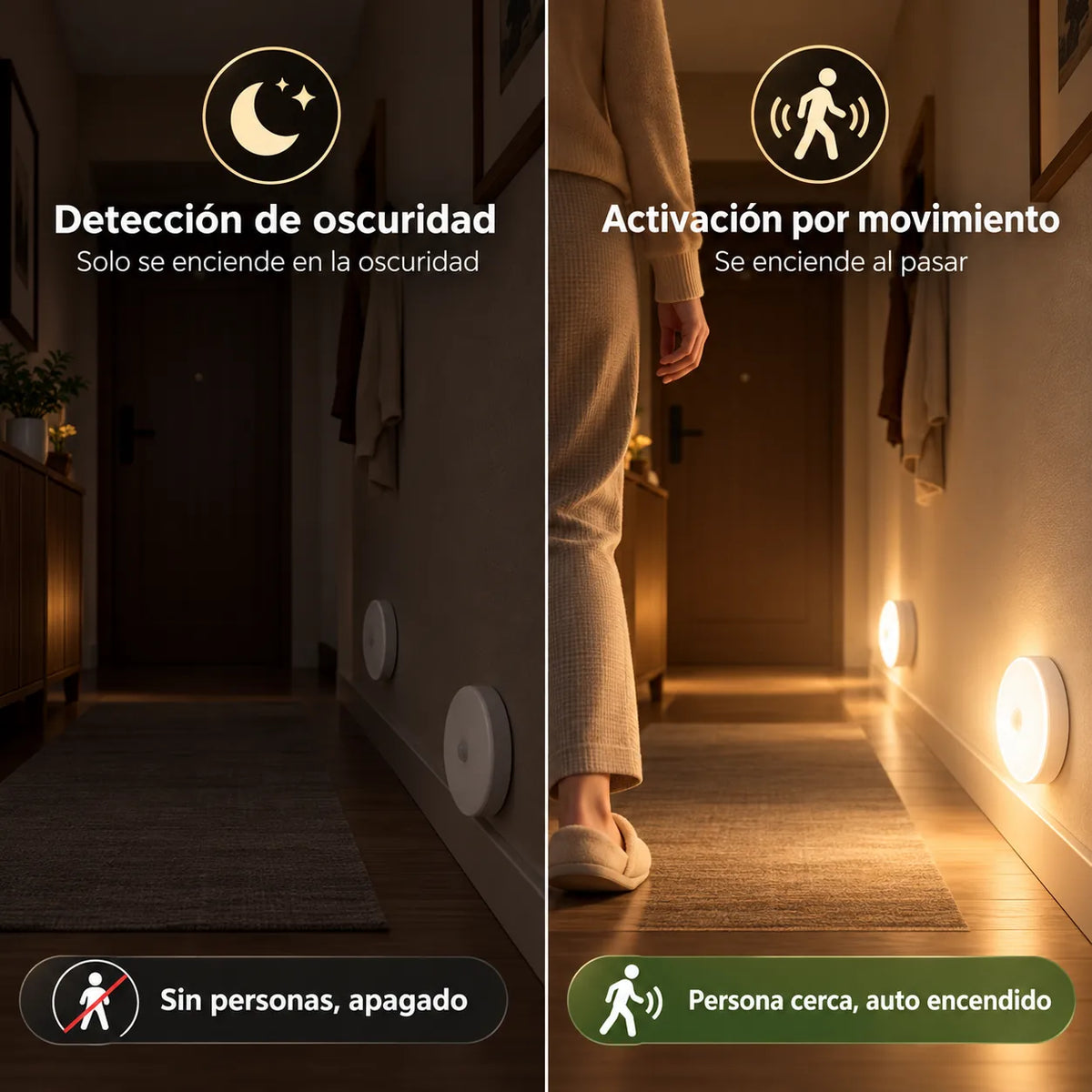 💡 Pack de 3 LumaSense™ – Ilumina tus espacios automáticamente cuando pasas