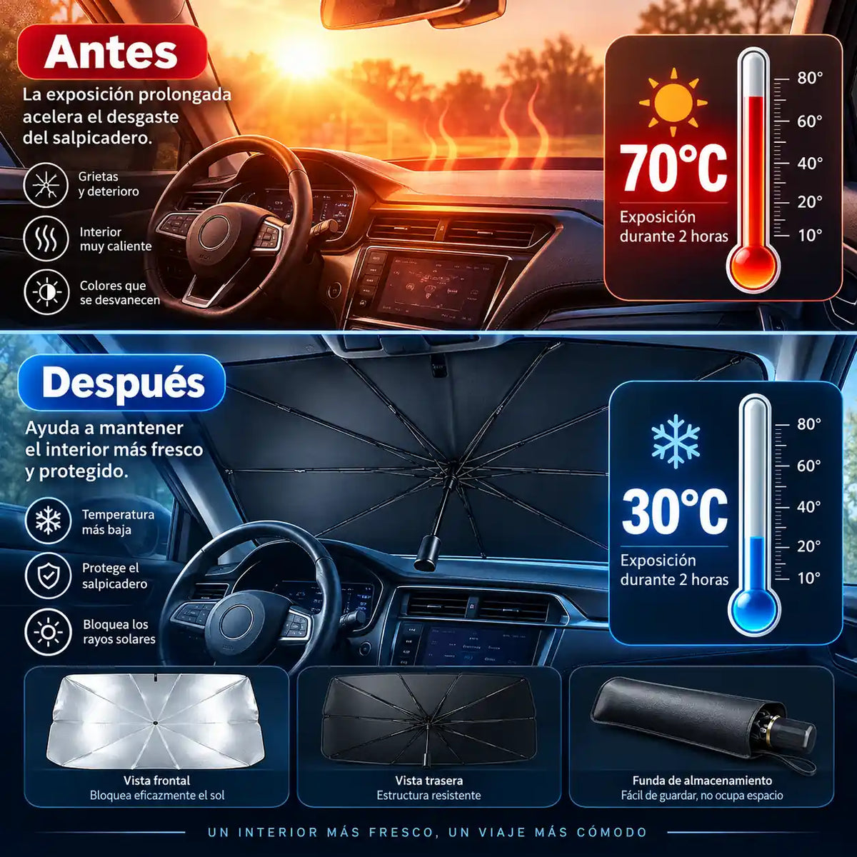 ❄️ AutoFresh® - Mantén tu auto más fresco incluso en días de calor.