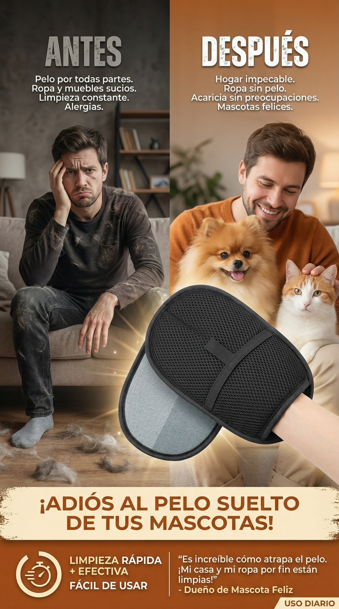 FurClean Pro® – Elimina pelos de muebles y ropa en segundos