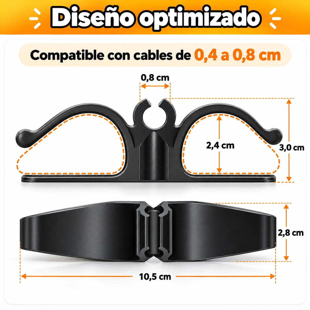 CableFix® Pack x3 – Organiza tus cables en segundos y despídete del desorden