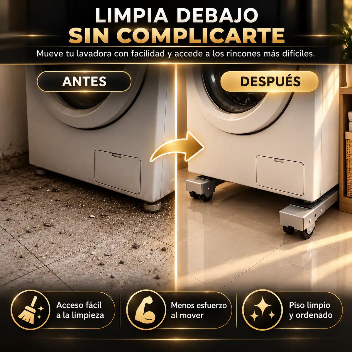 ✨ RodaFácil™ - Mueve tus electrodomésticos y limpia sin complicaciones