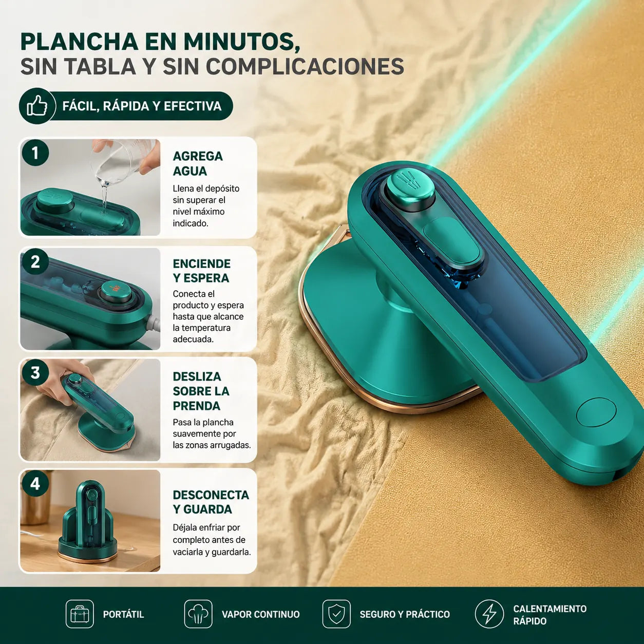 PrendaLista® - Elimina arrugas y deja tu ropa lista para usar en minutos