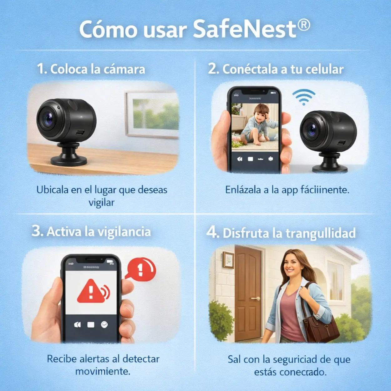 SafeNest Cam® – Seguridad discreta para proteger a quienes amas