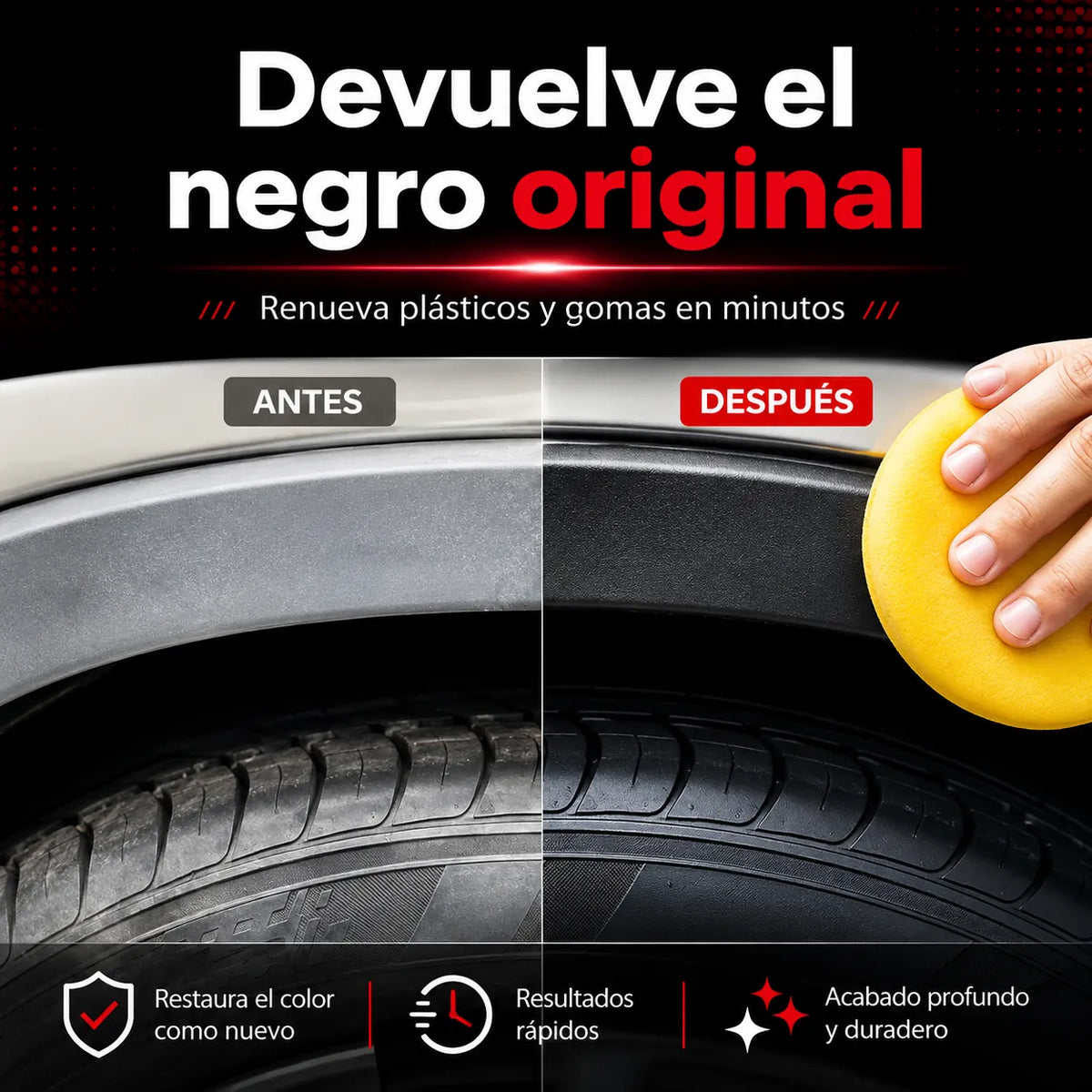 PACK 2 X 1 - RenovaBlack® - Devuelve el color negro y mejora la apariencia de tus plásticos