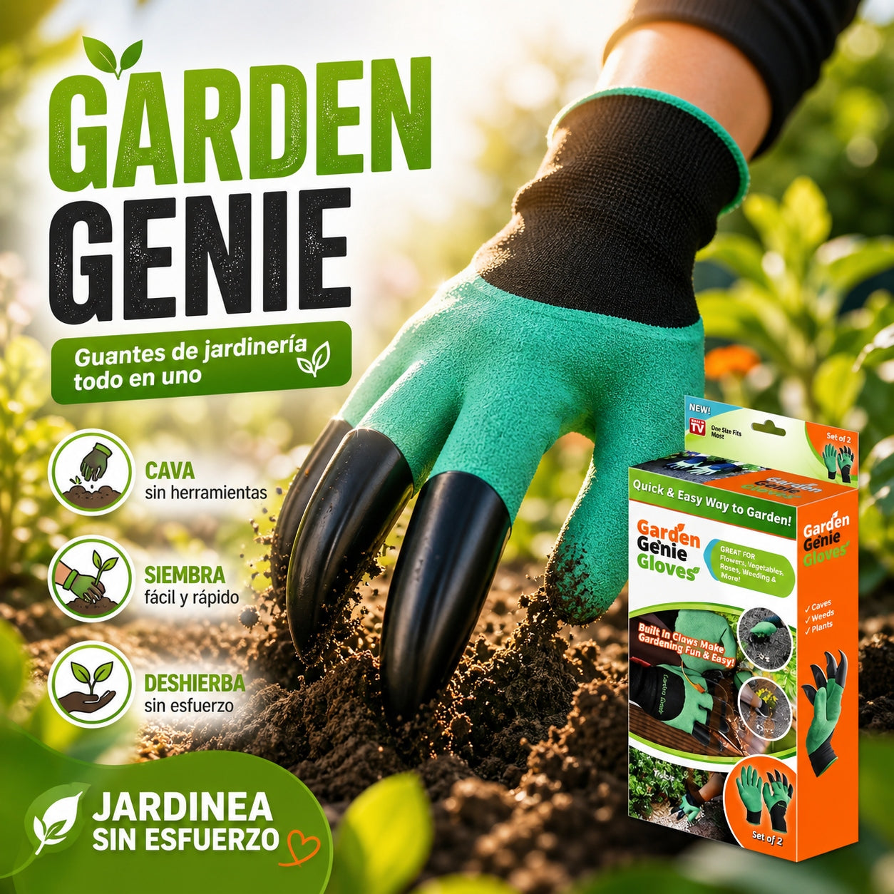 GardenGenie® - Planta y cava más rápido sin maltratar tus manos