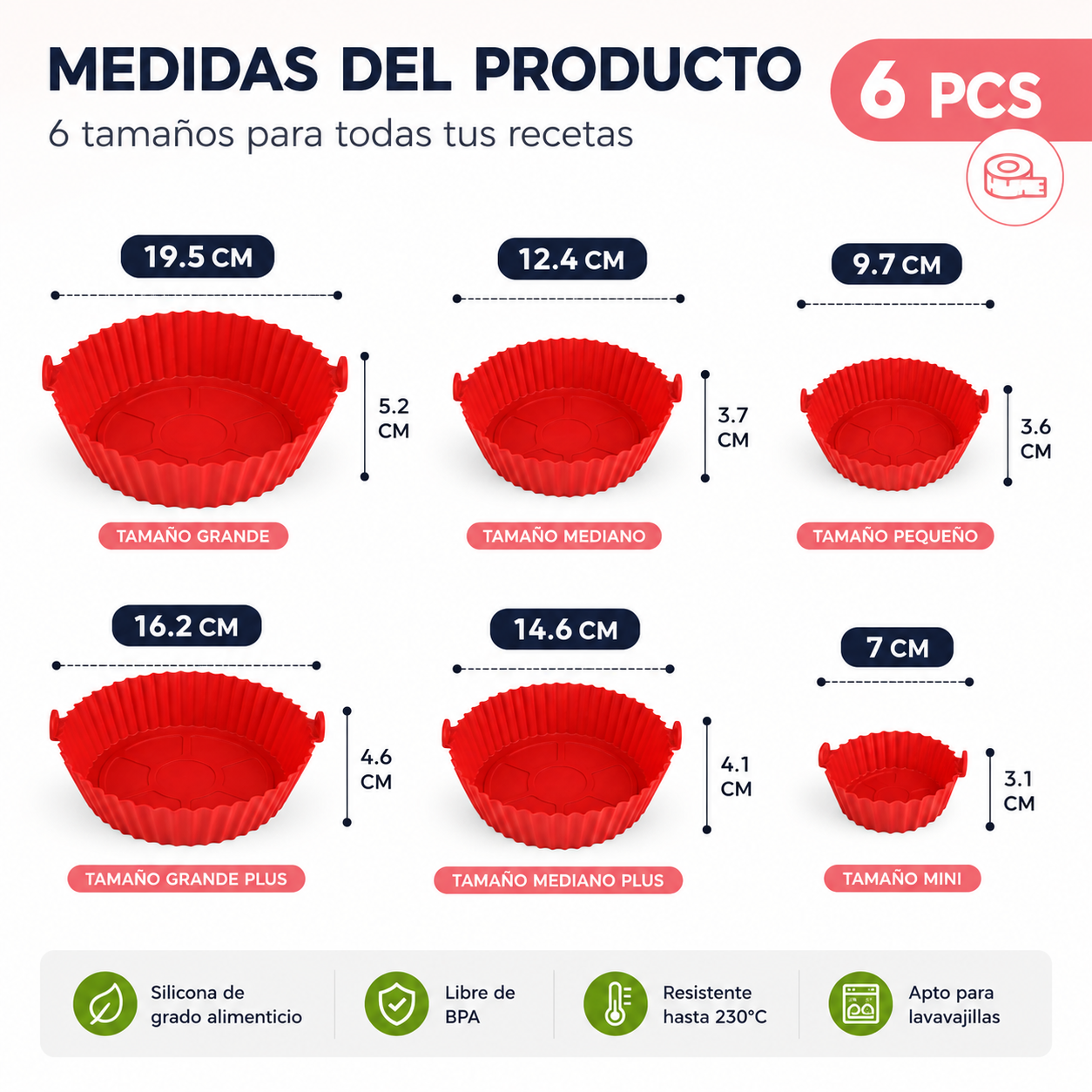 6 x AirClean® - Mantén tu freidora limpia en cada preparación + Ebook de regalo