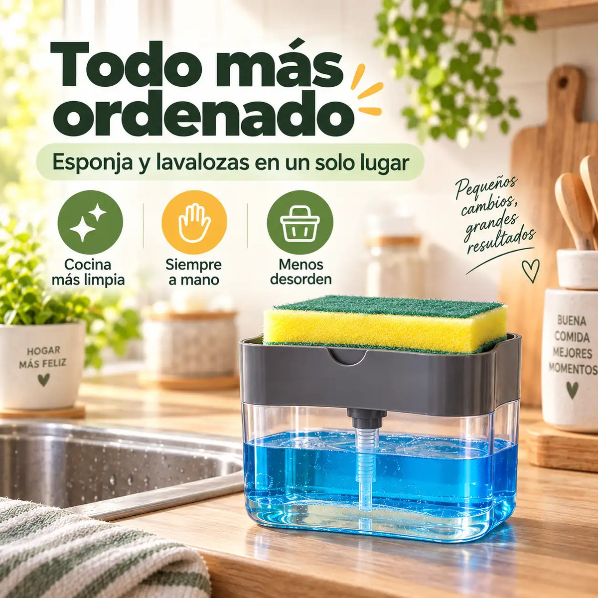 PACK 2x1 LavaFácil® - Lava más rápido, ordenado y usando solo el lavalozas necesario + Esponja incluida