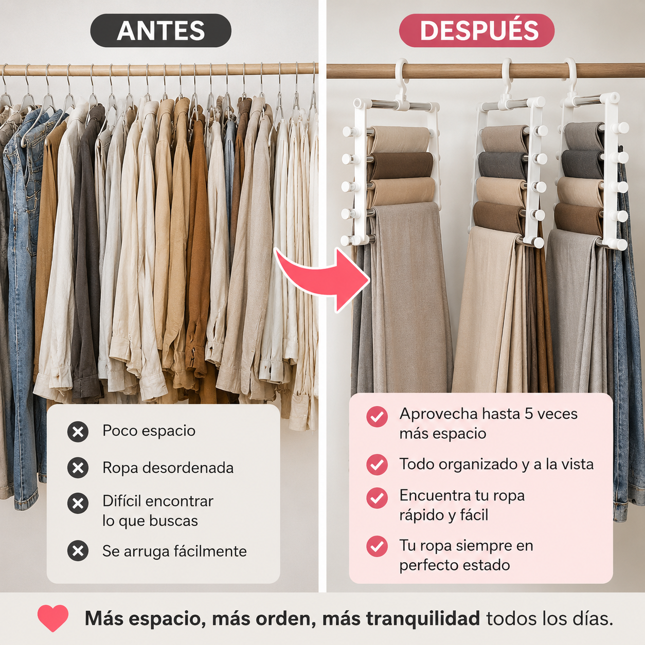 3X1 ClosetMax® - Aprovecha cada centímetro de tu armario