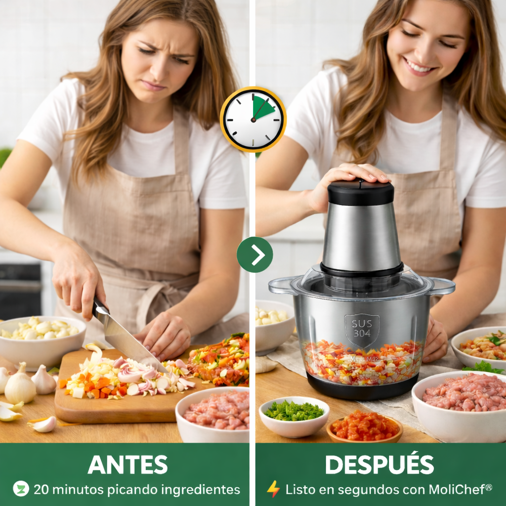 MoliChef® - Pica Carne y Verduras en Segundos sin Esfuerzo