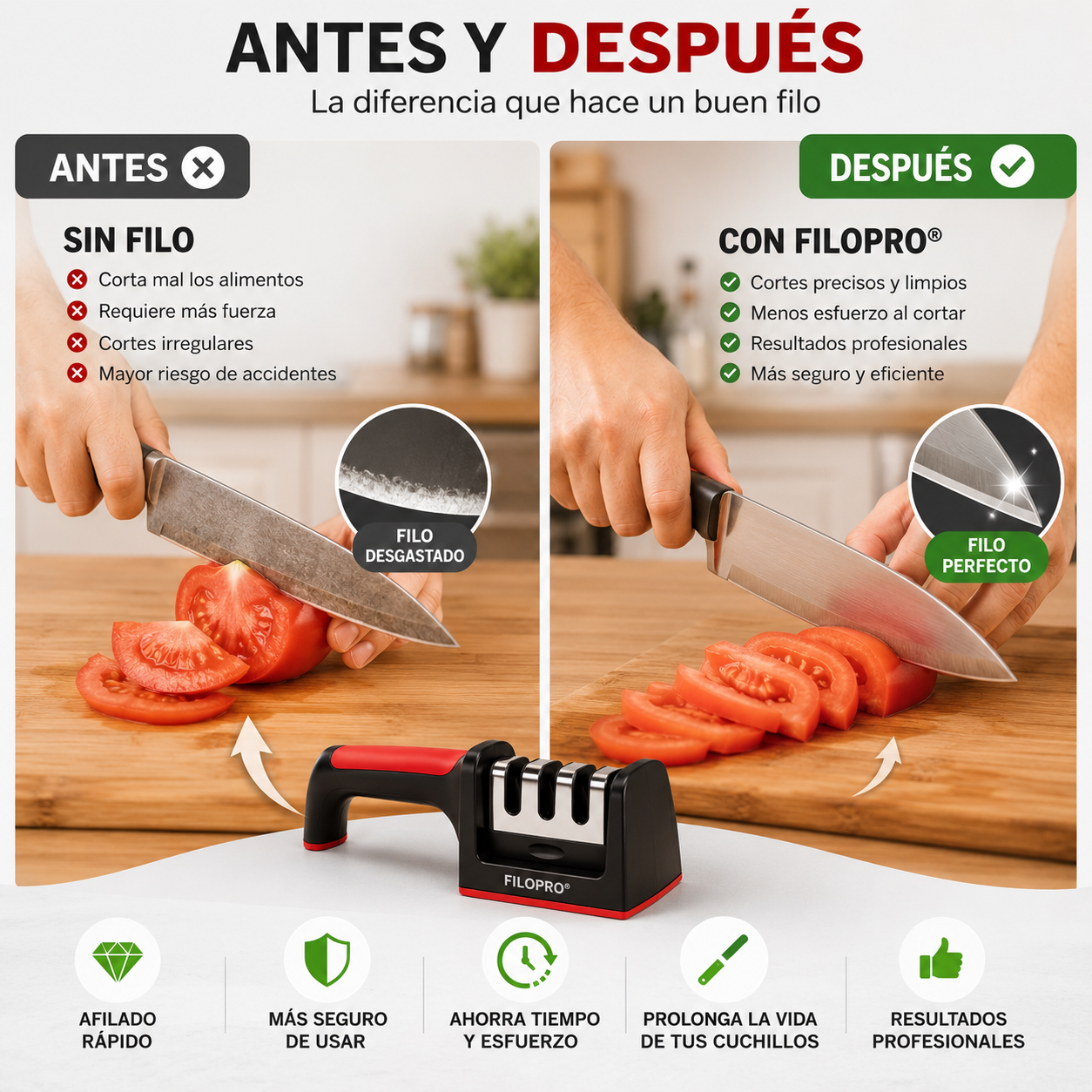 FiloPro® - Cocina más rápido con cuchillos siempre afilados