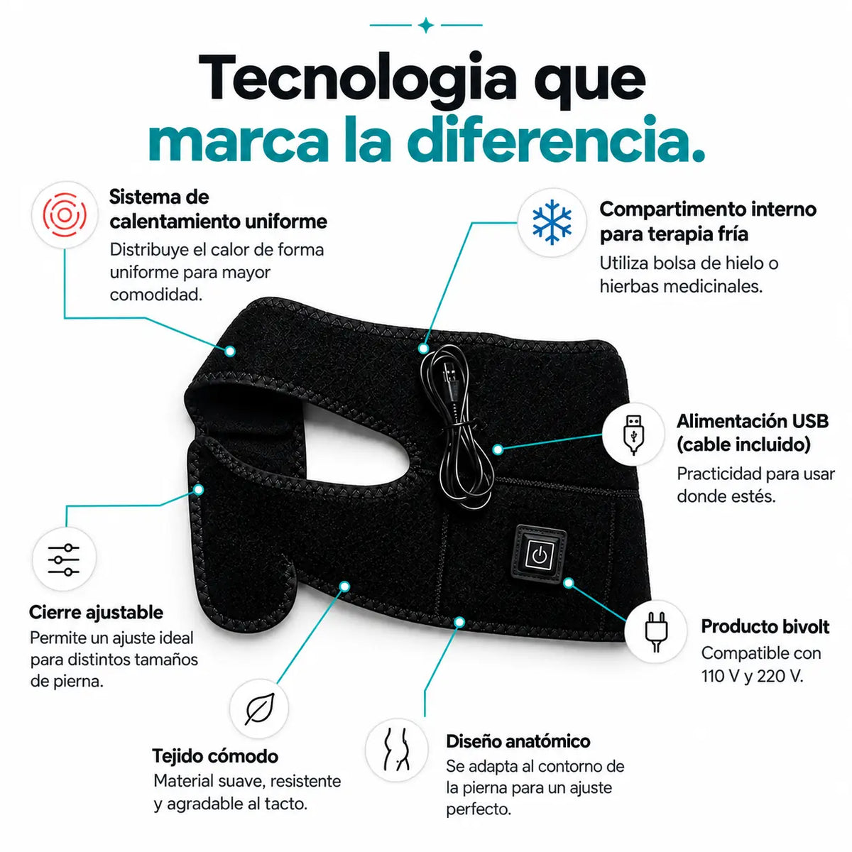 RodiCalma® - Ayuda a aliviar las molestias y la rigidez de rodilla con calor ajustable