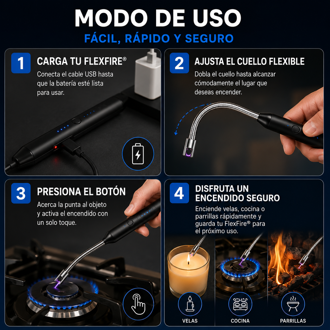 FlexFire® - Llega a cada rincón y enciende con total comodidad + Ebook de regalo