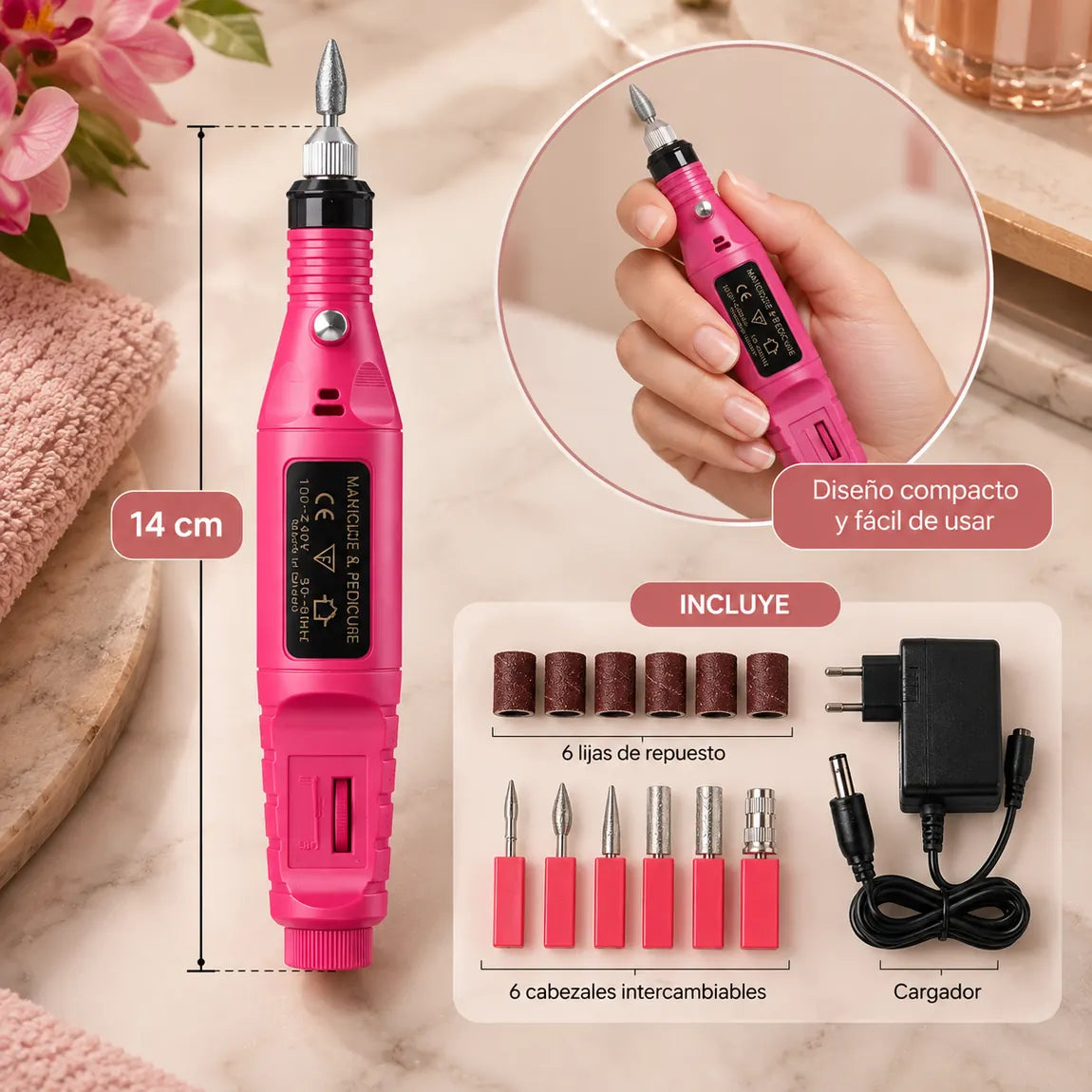 ✨ ManiPro™ – Consigue uñas bonitas y cuidadas en casa | 6 cabezales intercambiables