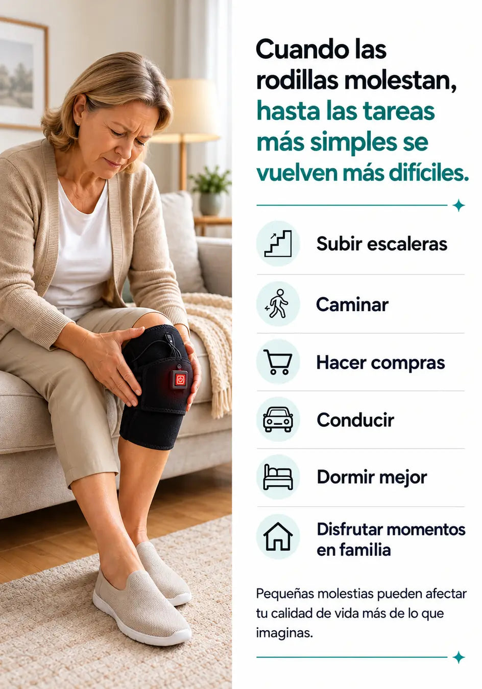 RodiCalma® - Ayuda a aliviar las molestias y la rigidez de rodilla con calor ajustable