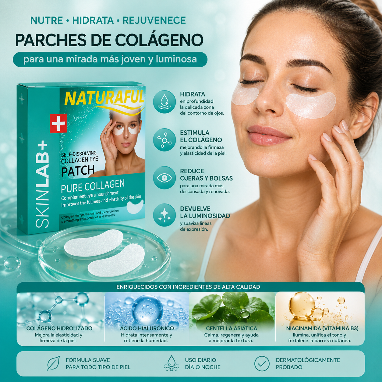 NaturaFul ® - Revitaliza el Área de las Ojeras con Colágeno Hidrolizado