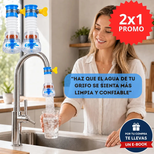 2 Pack AquaPure® – Filtra impurezas y mejora el agua directamente desde tu grifo