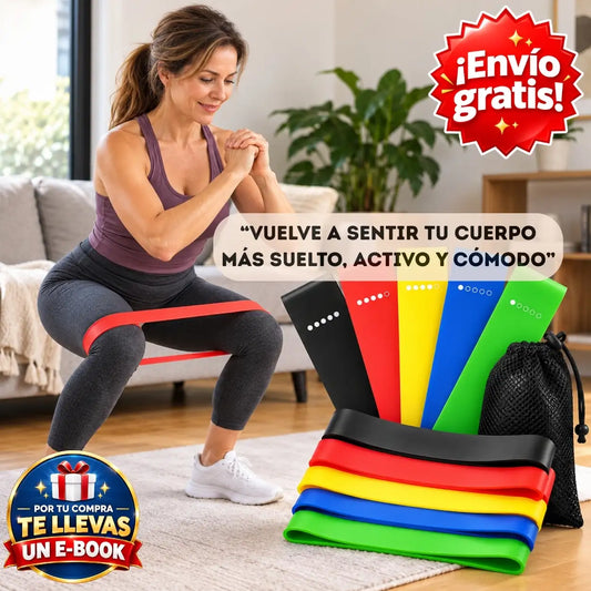 MoveFit® - Kit de 5 bandas para moverte mejor y fortalecer tu cuerpo + Bolsa incluida