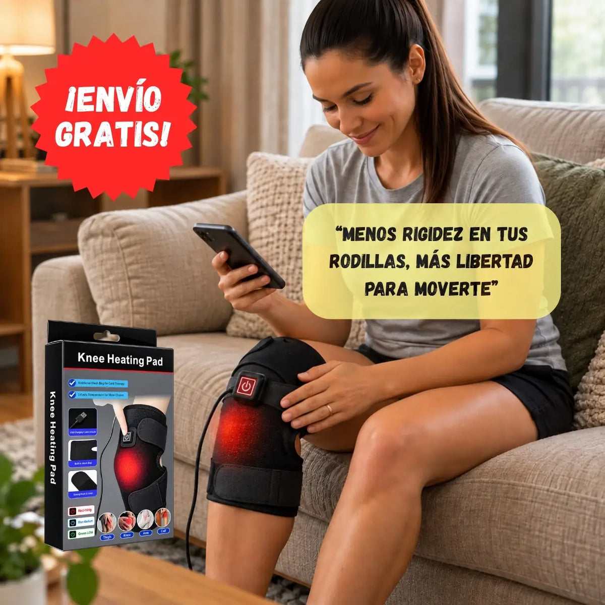 RodiCalma® - Ayuda a aliviar las molestias y la rigidez de rodilla con calor ajustable