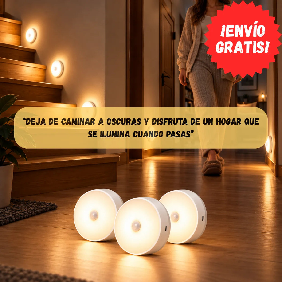 💡 Pack de 3 LumaSense™ – Ilumina tus espacios automáticamente cuando pasas