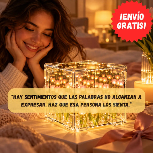 🌷 LuzFloral® - Sorprende con un regalo de tulipanes y luces infinitas