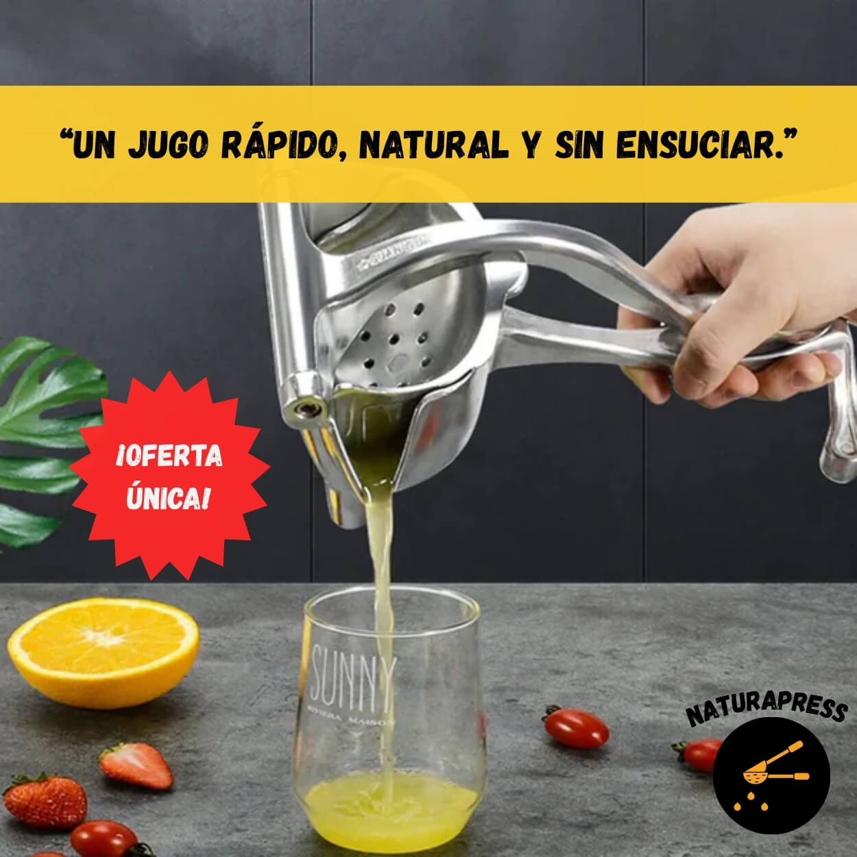 NaturaPress® - Exprimidor Metálico para Jugo