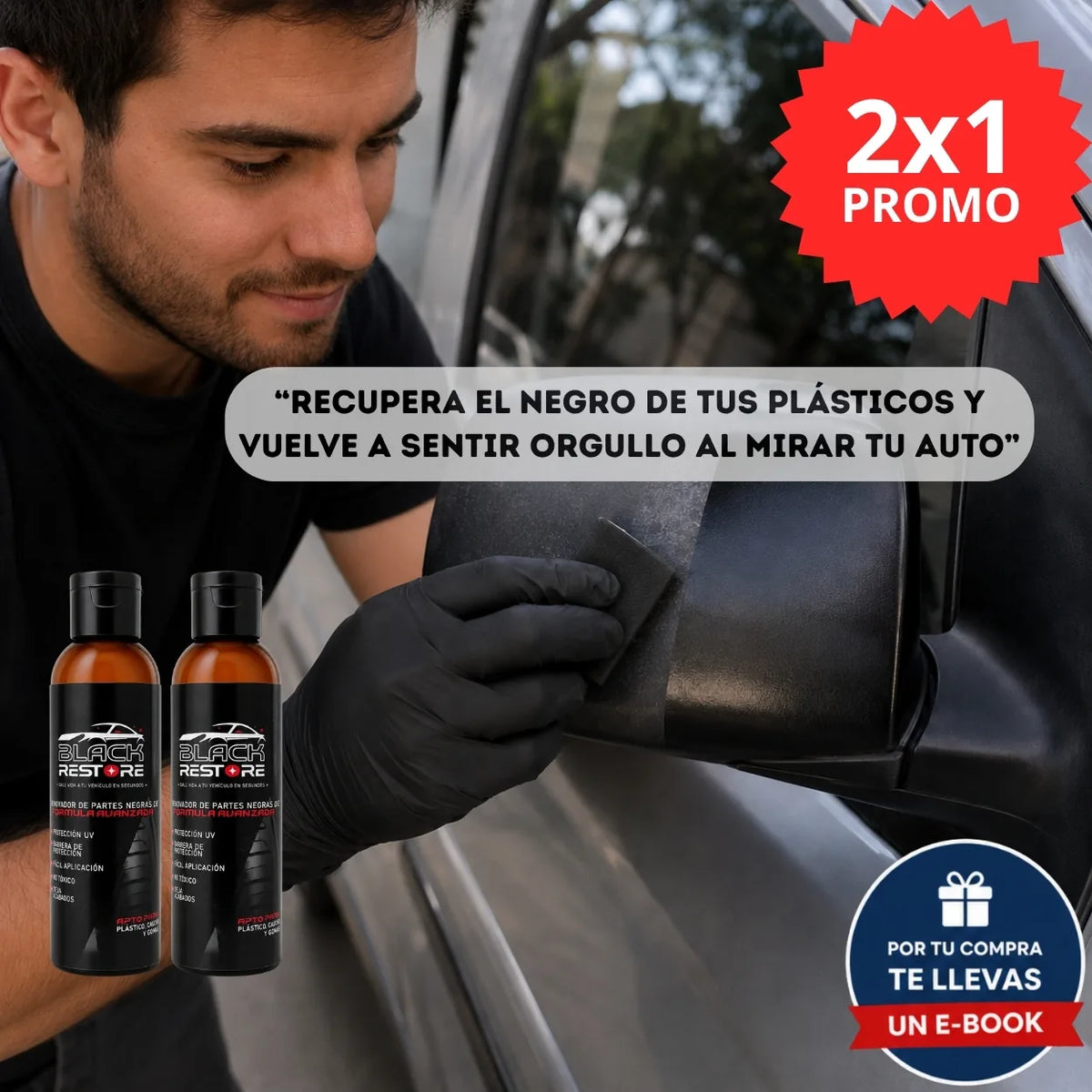 PACK 2 X 1 - RenovaBlack® - Devuelve el color negro y mejora la apariencia de tus plásticos