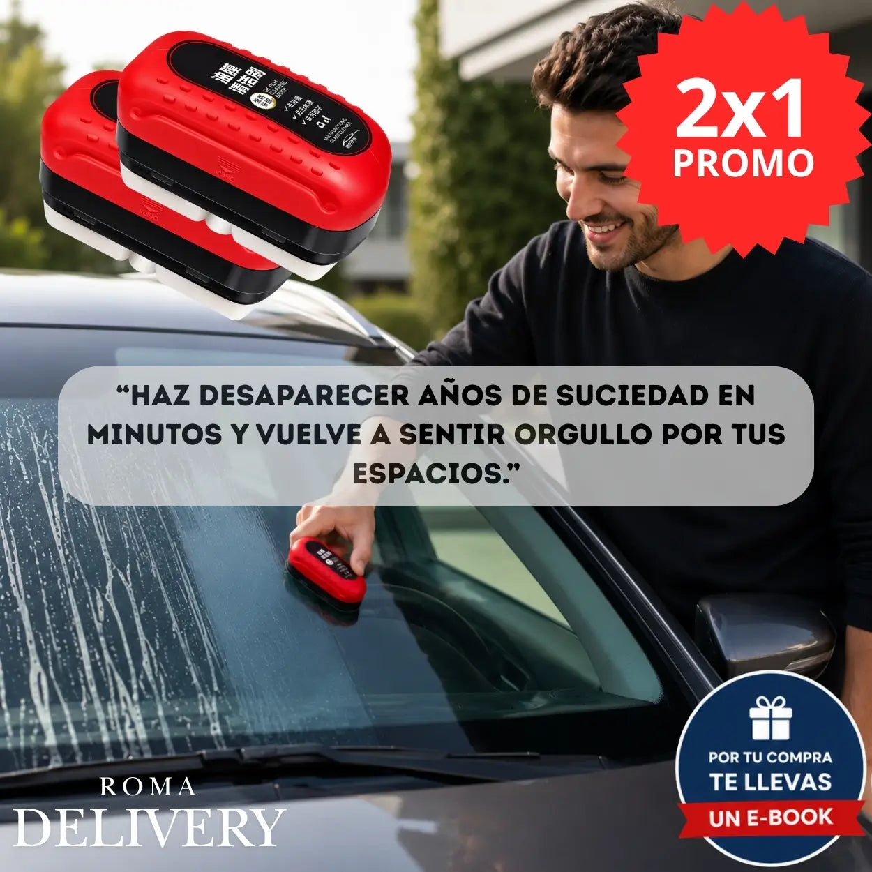 2 x 1 - ClearDrive® - Vidrios Impecables para una Visibilidad Más Clara al Conducir
