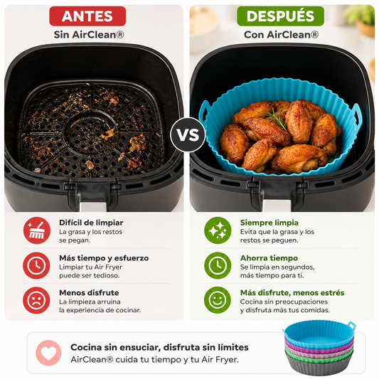 6 x AirClean® - Mantén tu freidora limpia en cada preparación + Ebook de regalo