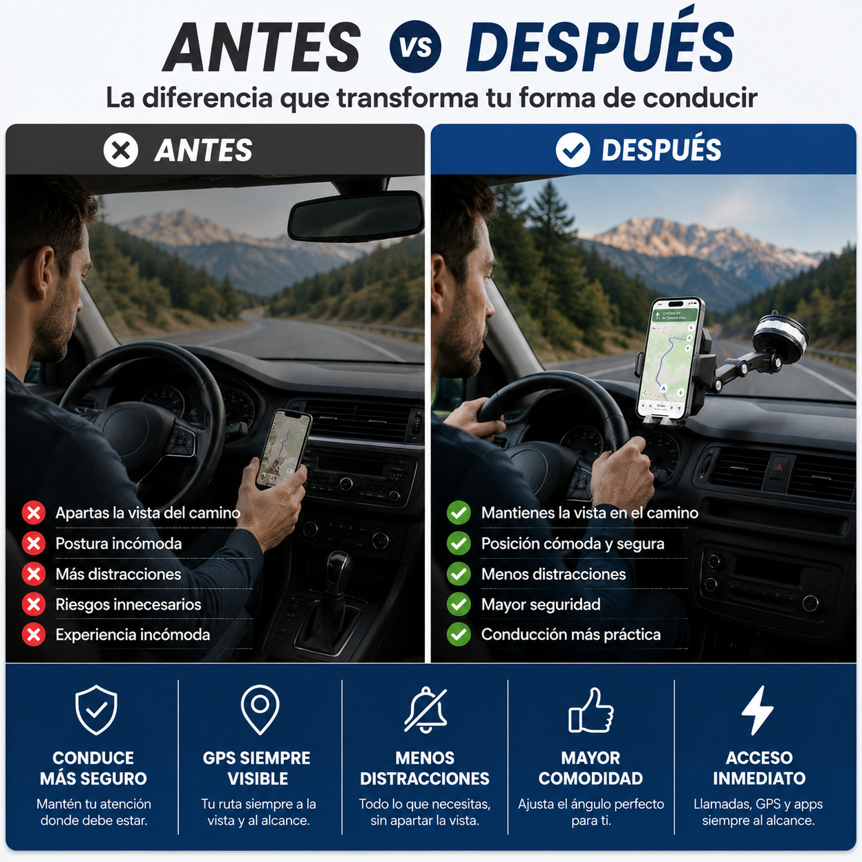 DriveView® - Mantén tu GPS visible y tu atención en el camino