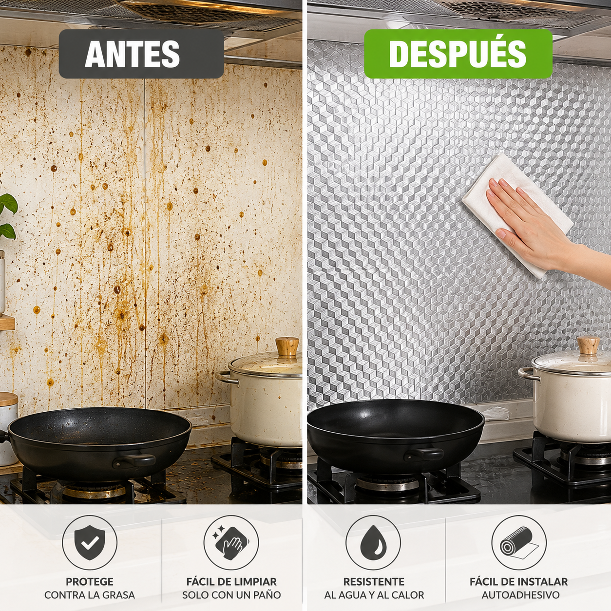 CocinaShield® - Protege tu cocina de grasa y manchas difíciles 5M