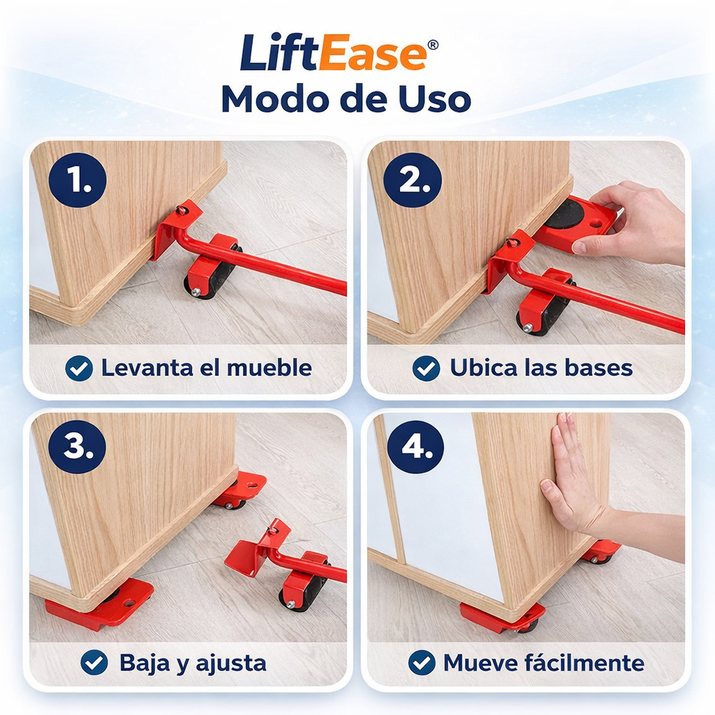 LiftEase® – Mueve muebles pesados sin esfuerzo y tú solo