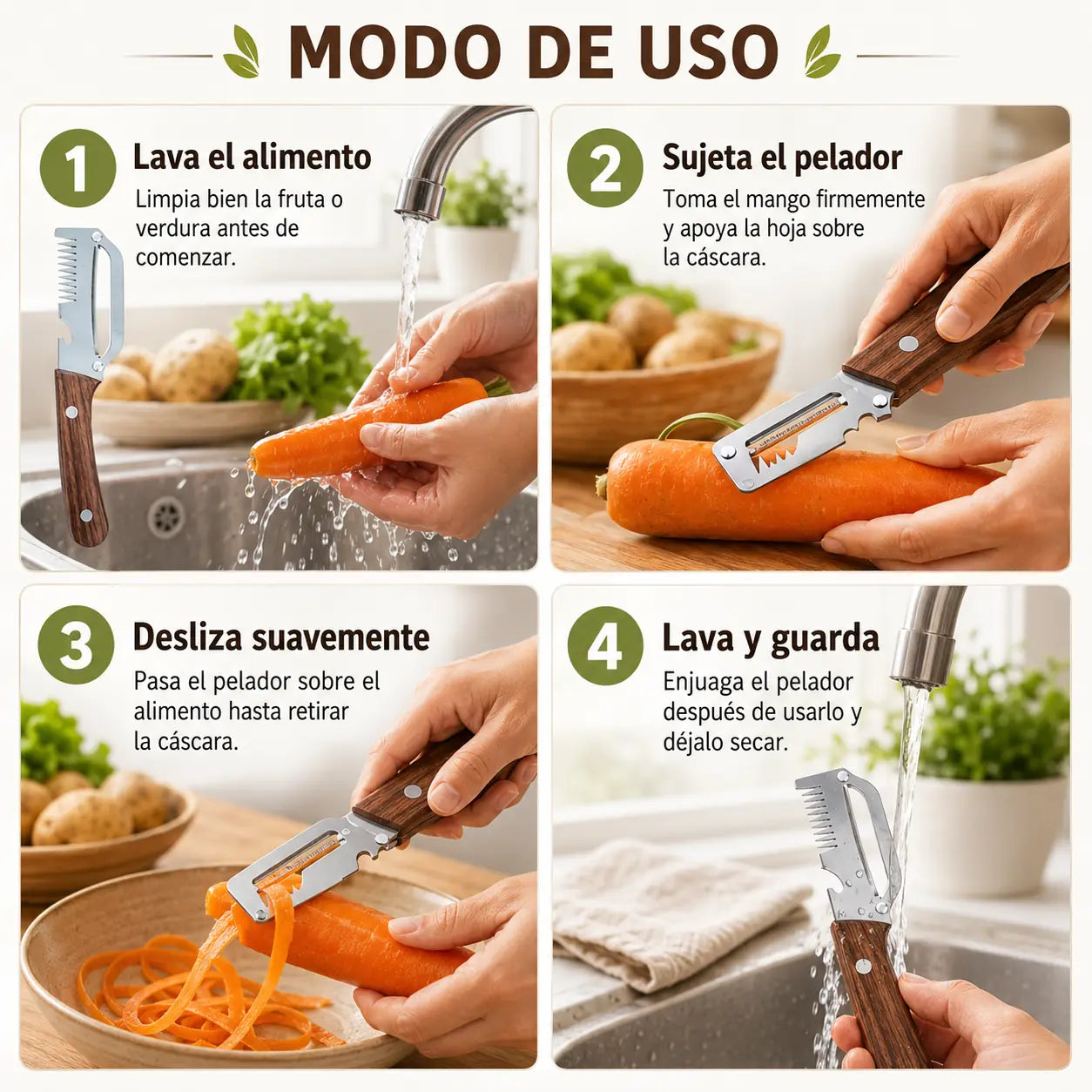 Pack 2 PelaPro® - Pela frutas y verduras rápido, fino y sin esfuerzo