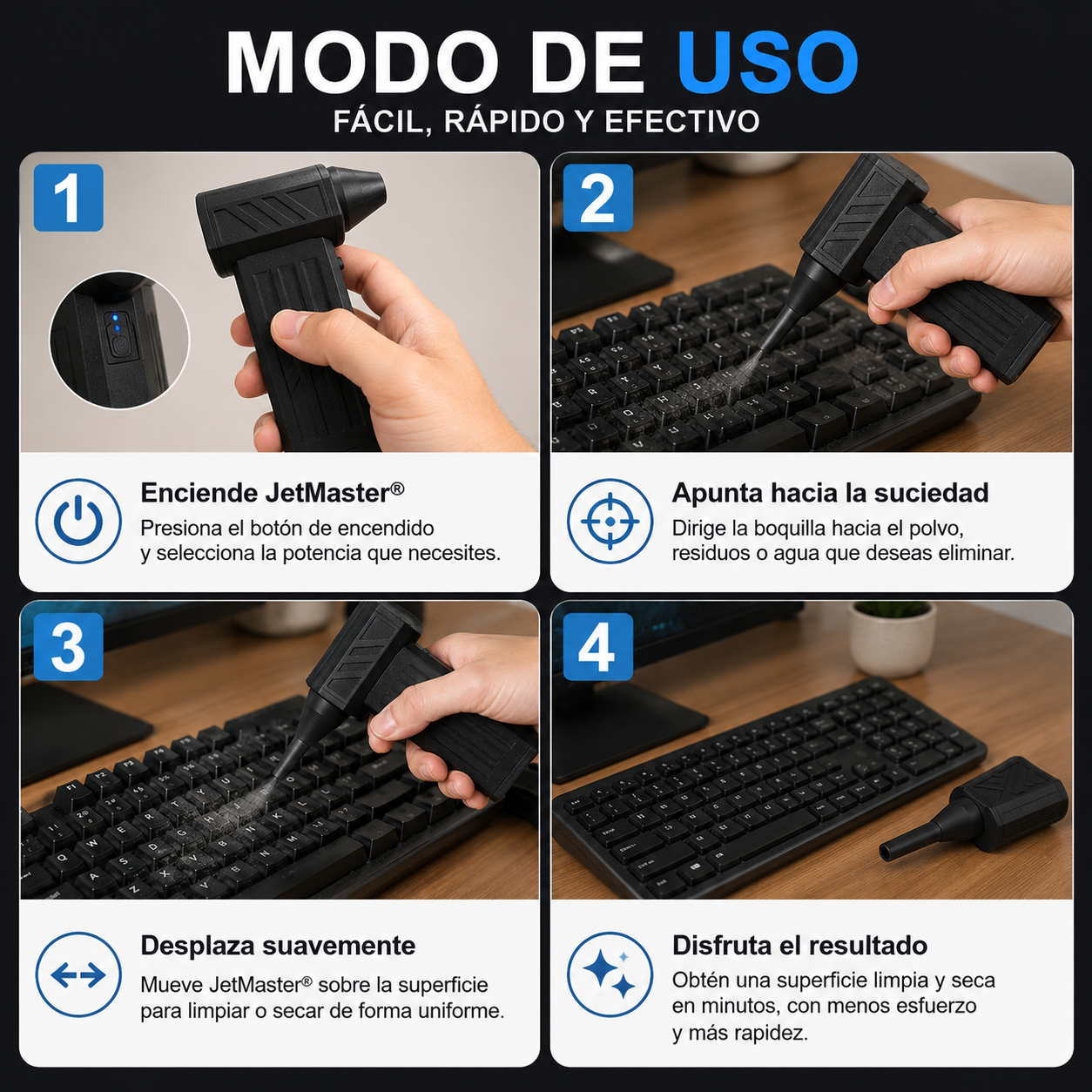 JetMaster® - Potencia de aire para una limpieza eficiente al instante + Ebook de regalo