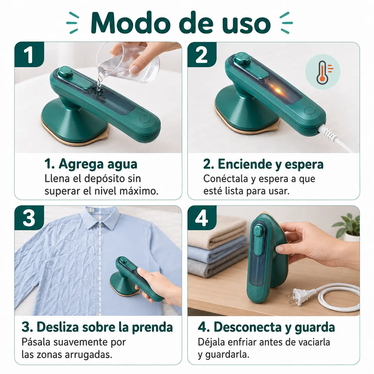 PrendaLista® - Elimina arrugas y deja tu ropa lista para usar en minutos