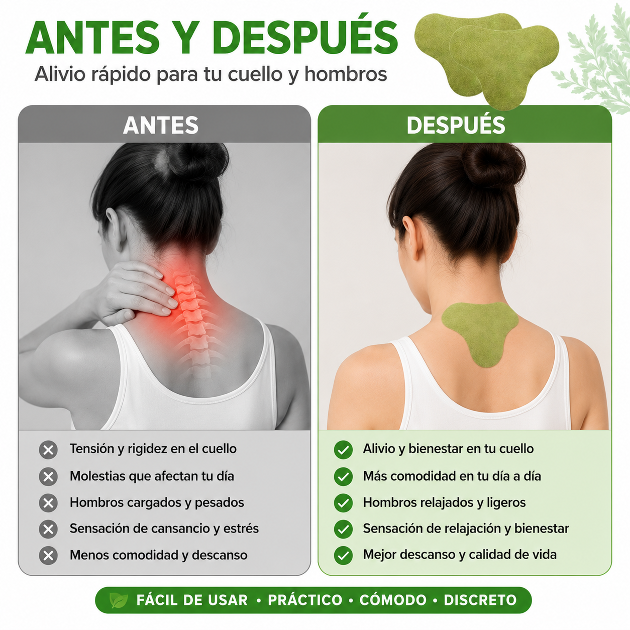 PACK 2 Cajas Parches Cervicales - Alivio localizado para cuello y hombros con uso cómodo