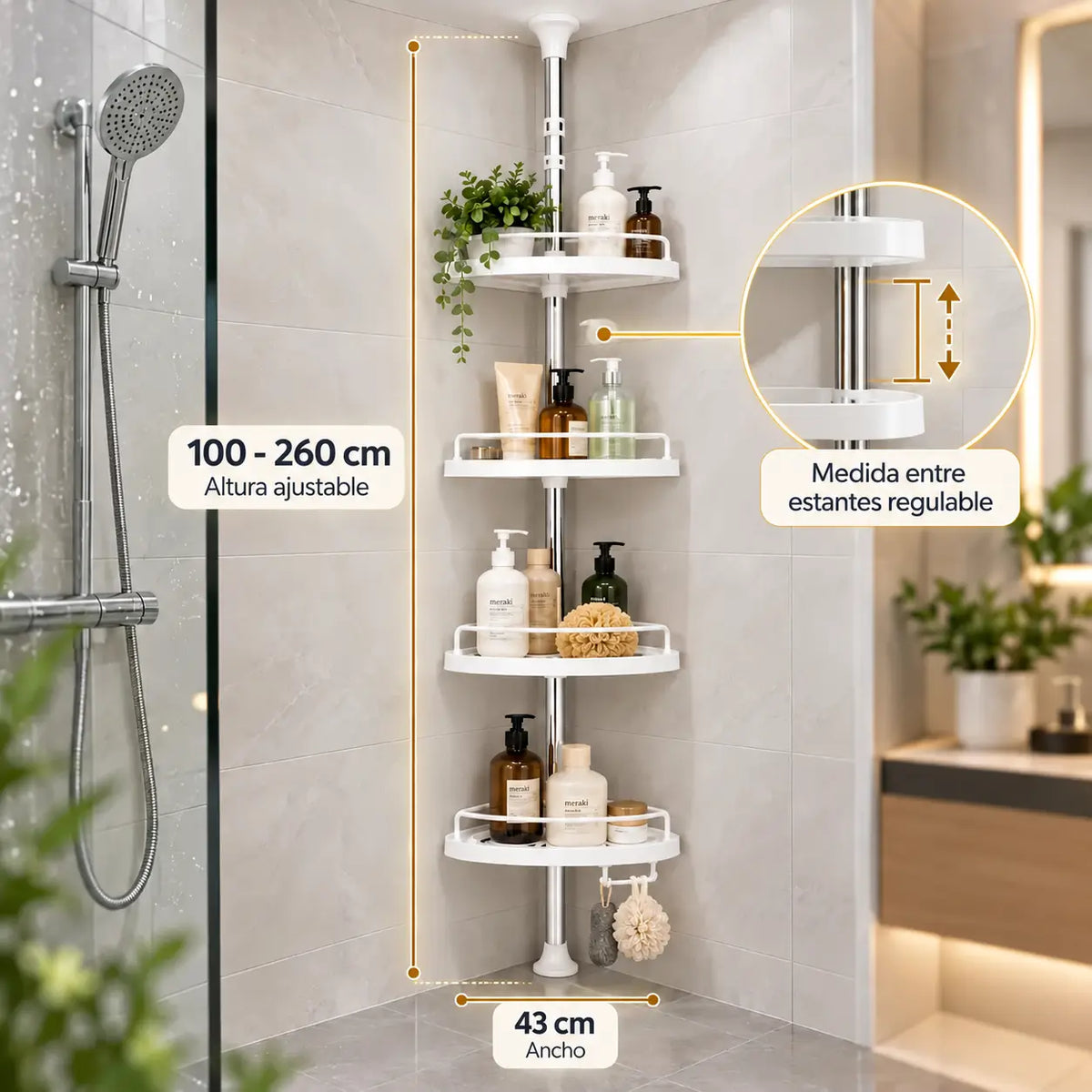 🛁 EsquinaPlus® - Convierte una esquina vacía en espacio útil para tu baño | 4 Niveles