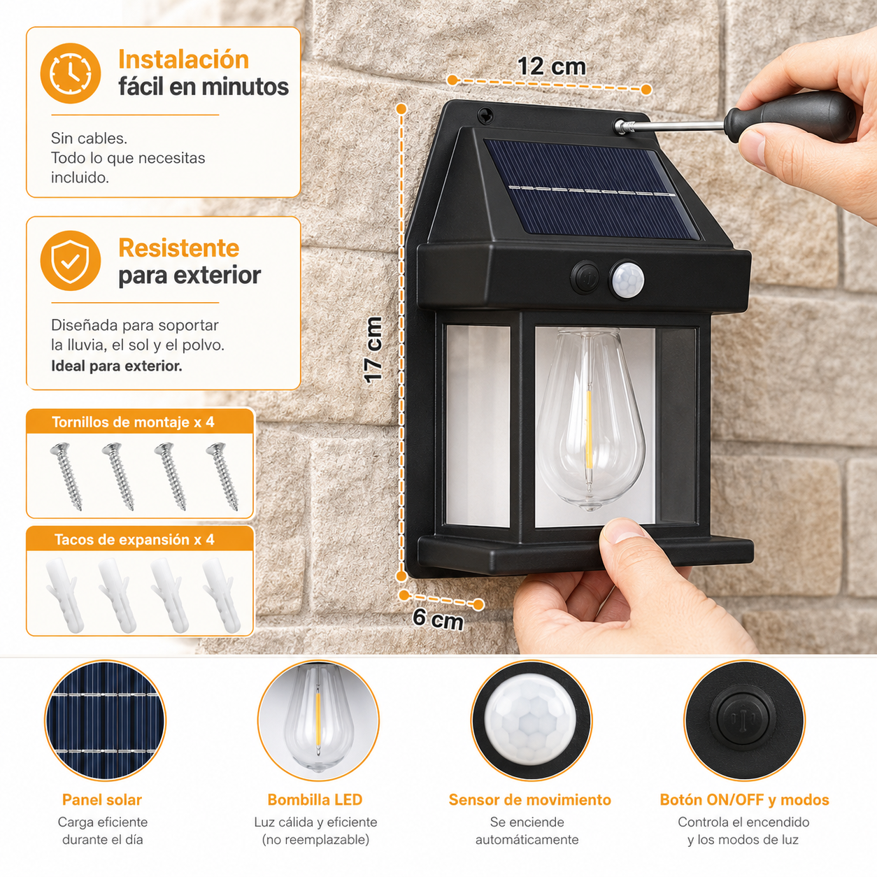 2 x 1 AuraSolar® - Crea un ambiente acogedor con energía solar