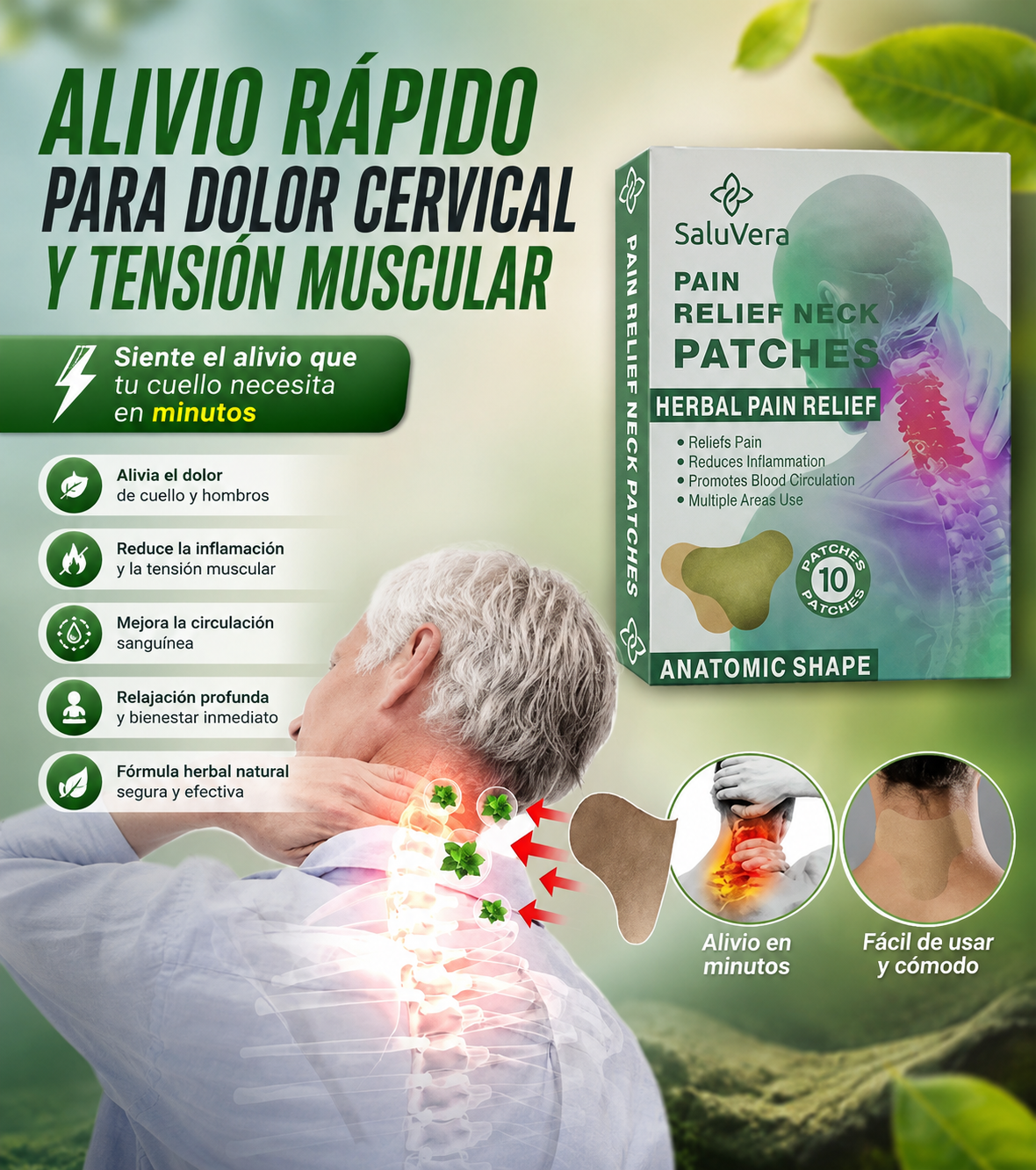 PACK 2 Cajas Parches Cervicales - Alivio localizado para cuello y hombros con uso cómodo