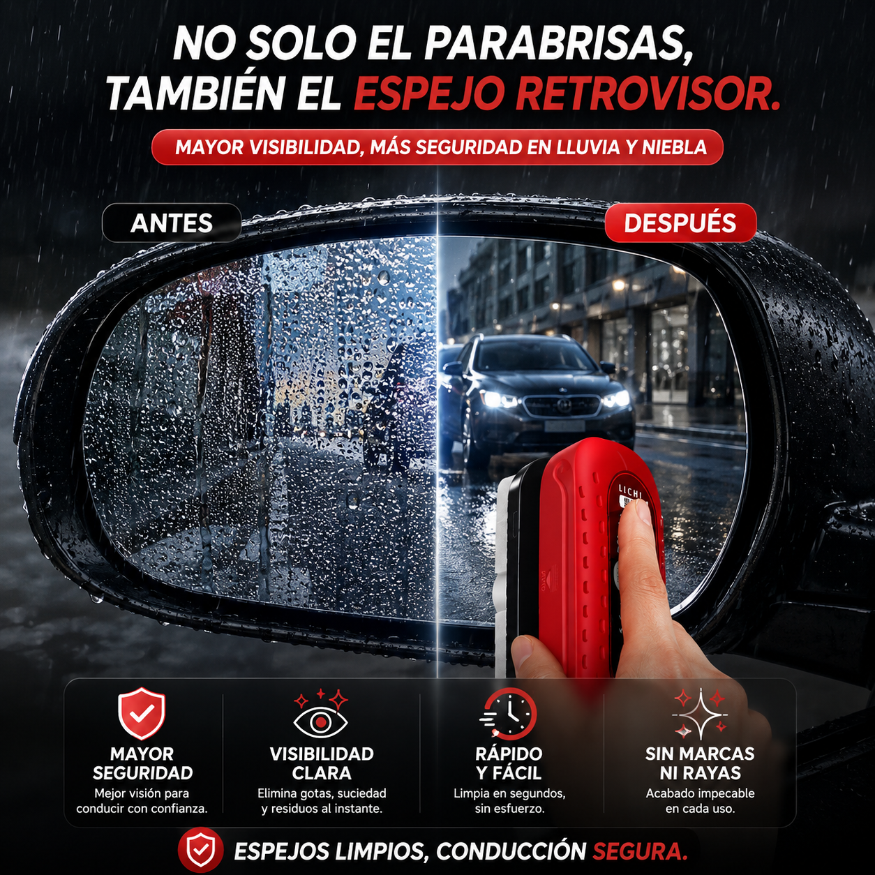 2 x 1 - ClearDrive® - Vidrios Impecables para una Visibilidad Más Clara al Conducir